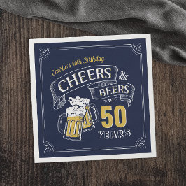 Gelbe Navy-Cheers und Biere jeden Alters Geburtsta Serviette