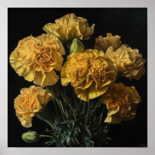 Gelbe Nelken Blume Art Print Poster