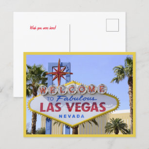 Gelbe Nevada Begrüßungszeichen Las Vegas Postkarte