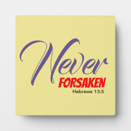 Gelbe NIE FORSAKEN-Schrift Hebräische Christlich Fotoplatte