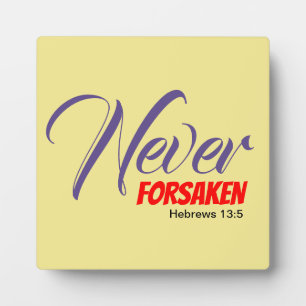 Gelbe NIE FORSAKEN-Schrift Hebräische Christlich Fotoplatte
