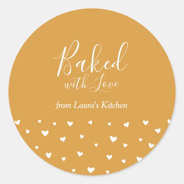 Gelbe Niedliche Herzen gebacken mit Aufkleber für  (Vorderseite)