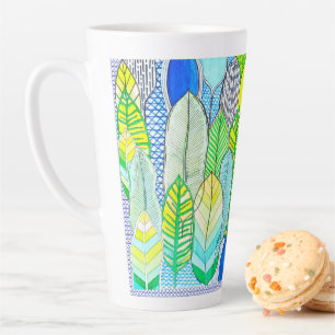 Gelbe Niedliche moderne tropische Boho-Blätter Milchtasse