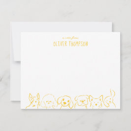 Gelbe Note aus der Niedlichen Skizze für Hunde Mitteilungskarte