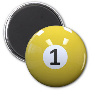 Gelbe Nr. 1 Billiard Pool Ball Magnet