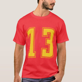 Gelbe Nummer 13eam Junior Sports nummeriertes Gesc T-Shirt