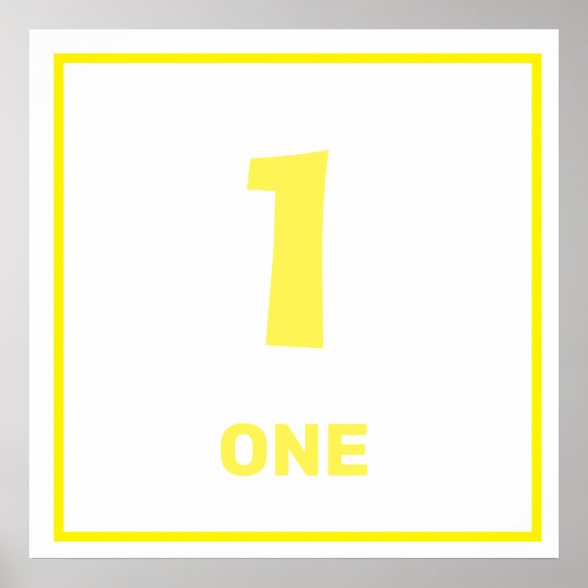 Gelbe Nummer eins Poster (Vorne)