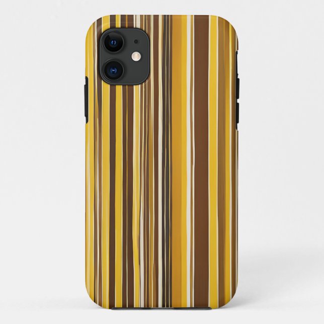 Gelbe, Ocker, braune Streifen Case-Mate iPhone Hülle (Rückseite)
