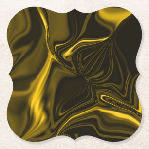 Gelbe oder goldene Kurven auf einem braunen Bild Untersetzer