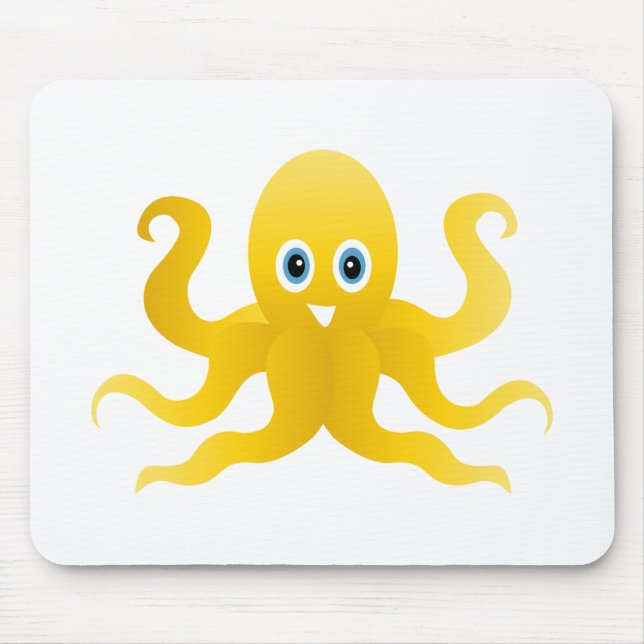 Gelbe Oktopie Mousepad (Vorne)