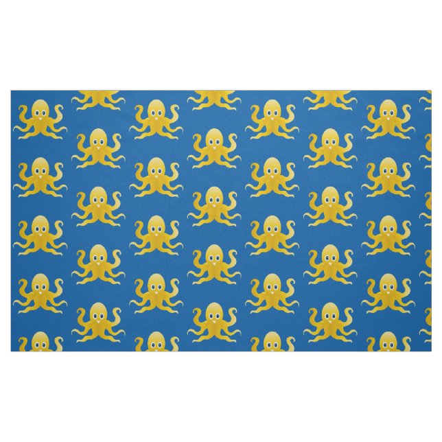 Gelbe Oktopie Stoff (Fat Quarter (45,7 x 55,9 cm))