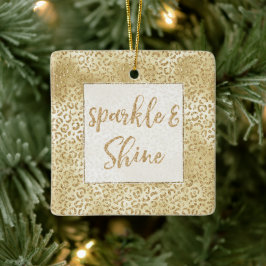 Gelbe Ombre Glitzer Leopard Sparkle Keramikornament