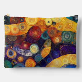 GELBE ORANGE BLAU LILA ABSTRAKTE FORMEN ZUBEHÖRTASCHE