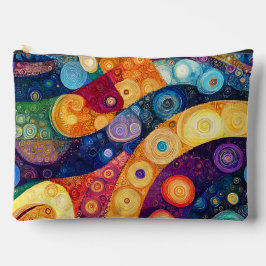 GELBE ORANGE BLAU LILA ABSTRAKTE FORMEN ZUBEHÖRTASCHE