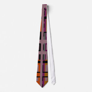 Gelbe, orange, braune, schwarze Retro-Art-Deco-Kra Krawatte