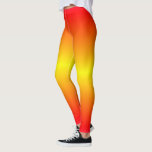 Gelbe, orange glänzende Leggings<br><div class="desc">Gelbe Rot-Orange-glänzende Sunset-Farben Moderne MIGNED Design-Leggings</div>