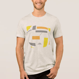Gelbe Orange Graue Ovale Geometrische Formen Abstr Tri-Blend Shirt