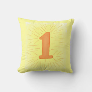 gelbe Orange Nummer 1 Kissen