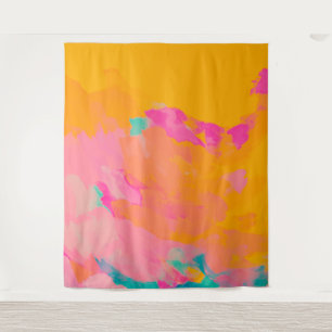 Gelbe Orange Pink Bright Farbige Abstrakte Kunst Wandteppich