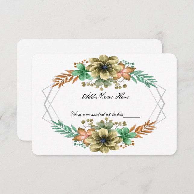 Gelbe Orangefarbene Blumenkarte (Vorne/Hinten)