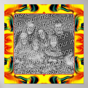 Gelbe orangefarbene Wirbel kreieren Ihr eigenes Fo Poster