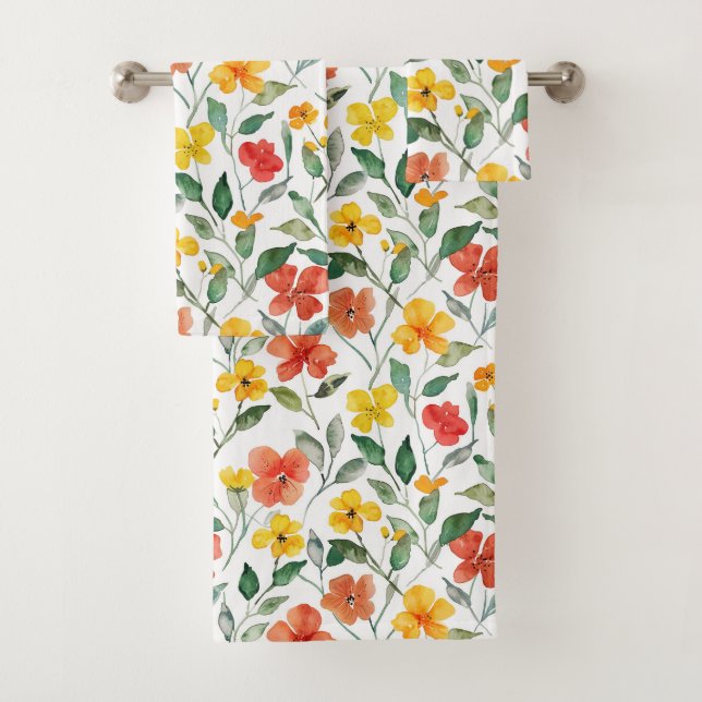 Gelbe Orangenblüten  Badhandtuch Set (Insitu)
