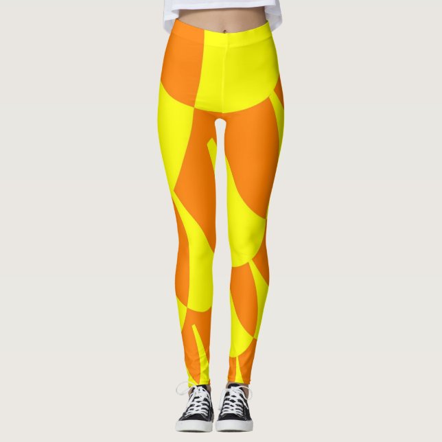 Gelbe Orangenskala Leggings (Vorderseite)
