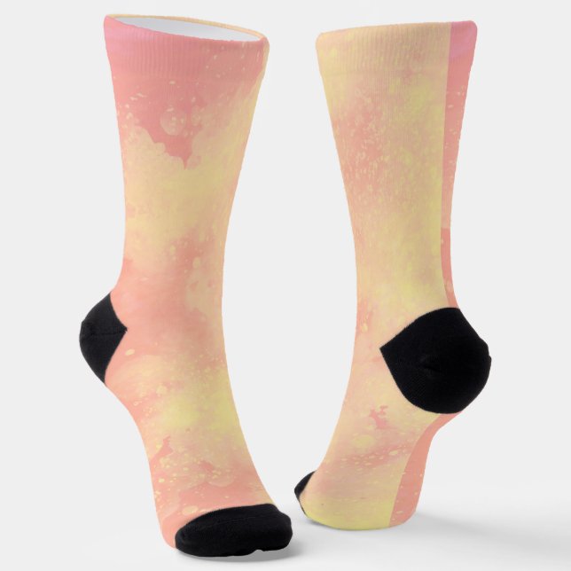 Gelbe Orangenwolken Socken (Gewinkelt)