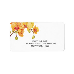 Gelbe Orchid-Blume Blossom-Adresse Adressaufkleber