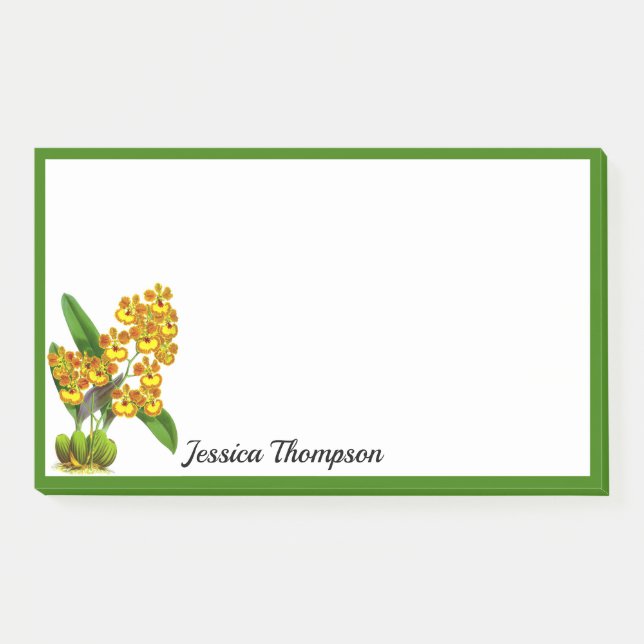 Gelbe orchide Blume Post-it Klebezettel (Vorderseite)