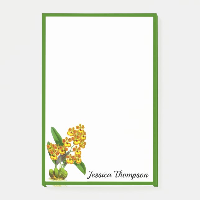 Gelbe orchide Blume Post-it Klebezettel (Vorderseite)