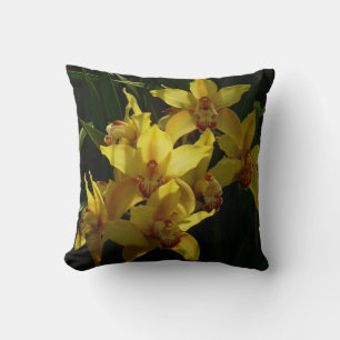 Gelbe Orchideen Kissen