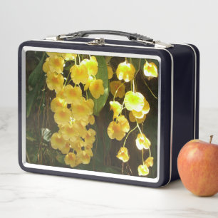 Gelbe Orchideen - tropische Blume Metall Brotdose