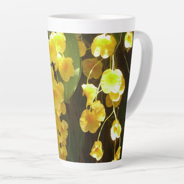 Gelbe Orchideen - tropische Blume Milchtasse (Rechte Ecke)
