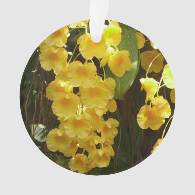 Gelbe Orchideen - tropische Blume Ornament (Vorderseite)