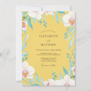 Gelbe Orchideen Tropische Hochzeit Einladung