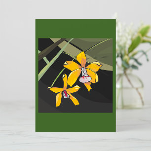Gelbe Orchideenblüte Tropische Botanik Einladung
