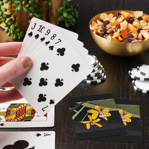 Gelbe Orchideenblüte Tropische Botanik Spielkarten