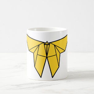 Gelbe Origami-Schmetterling-Tasse Kaffeetasse