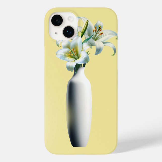Gelbe Osterase Lilies Floral Vase Case-Mate iPhone Hülle (Rückseite)