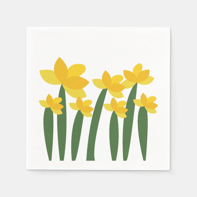 Gelbe Osterglocken-Blumen-Party Serviette (Vorderseite)