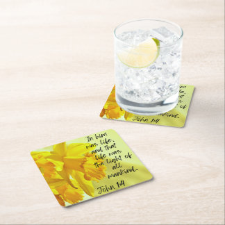Gelbe Osterglocken-Party-Papieruntersetzer Rechteckiger Pappuntersetzer