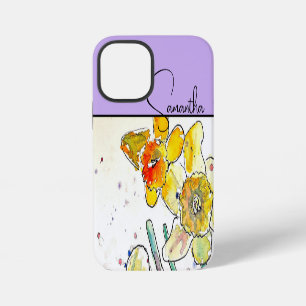 Gelbe Osterglocken-Wasserfarbe Osterglocken Floral iPhone 12 Mini Hülle