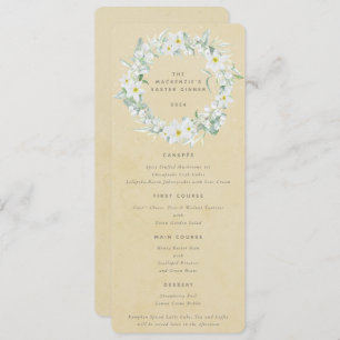 Gelbe Osterkranz-Wohnung 4 Course Menükarte