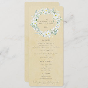 Gelbe Osterkranz-Wohnung 4 Course Menükarte