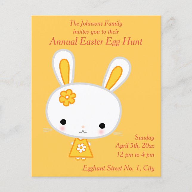 Gelbe Ostern Eizelljagd Einladung Flyer (Vorderseite)