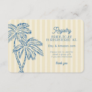 Gelbe Palm Springs Pastell Strand Register-Einlage Begleitkarte