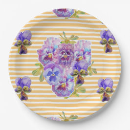 Gelbe Pansy Art Blume Musterpapier Party Plättchen Pappteller