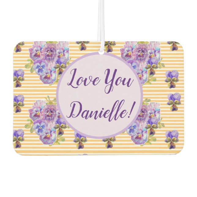 Gelbe Pansy floral Blume Car Air Freshener Autolufterfrischer (Vorderseite)