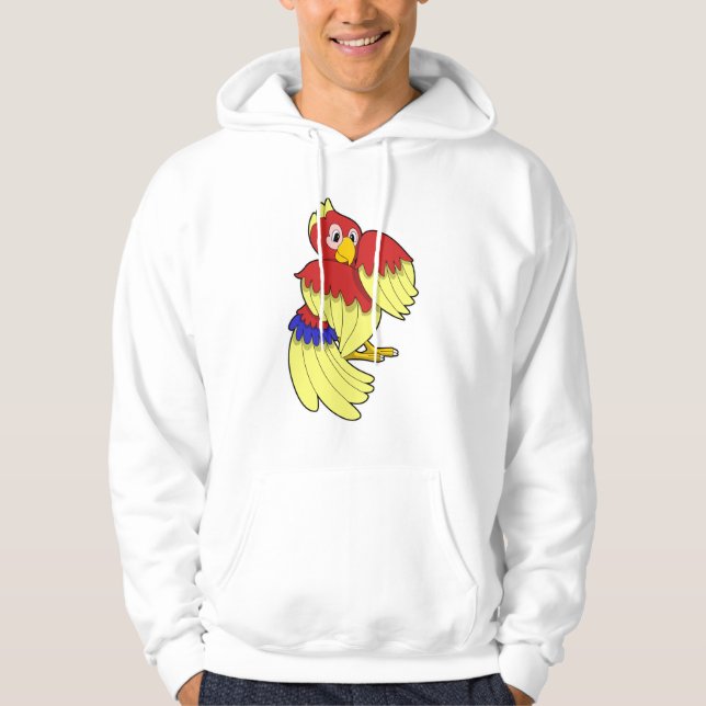 Gelbe Papagei Hoodie (Vorderseite)
